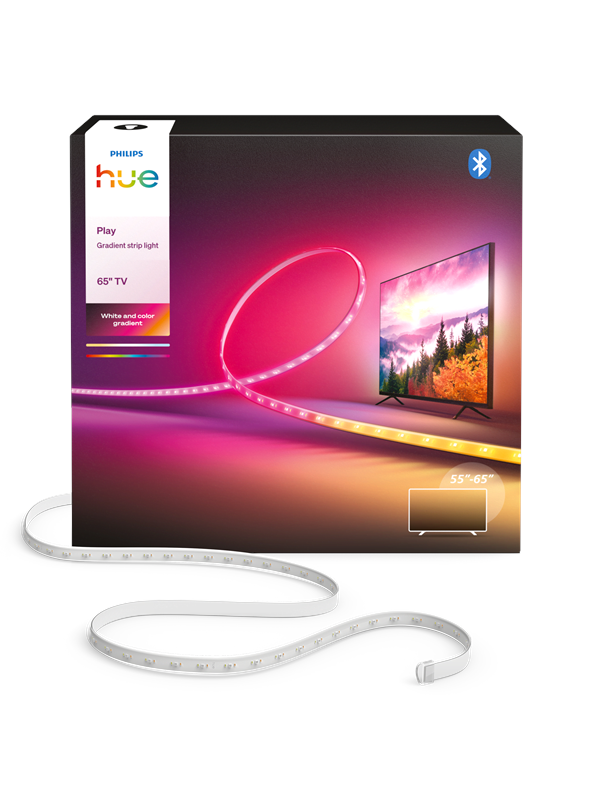 Philips Hue Play entertainment LED-strip - 55 tot 65 inch TV - aanpasbaar wit en gekleurd licht - knipbaar - TV- sync - slimme verlichting
