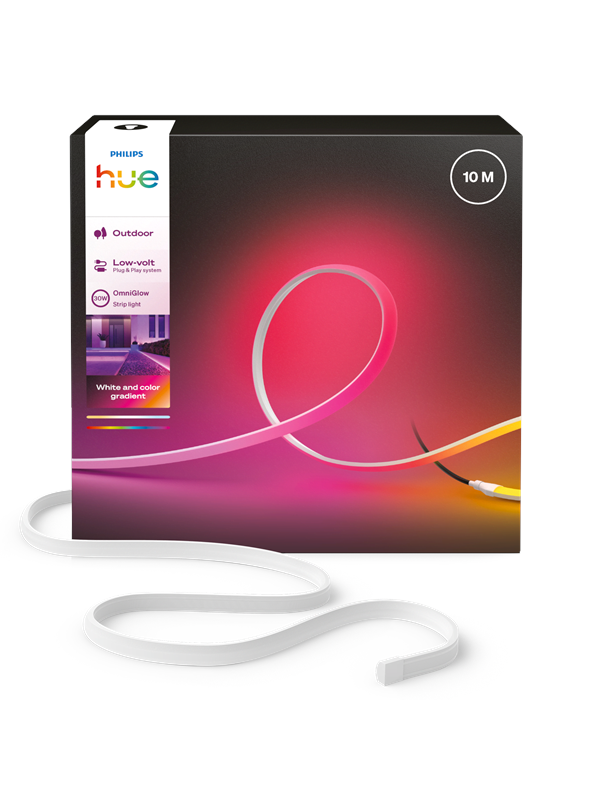 Philips Hue Omniglow outdoor LED strip - 10m - aanpasbaar wit en gekleurd licht - knipbaar - slimme verlichting