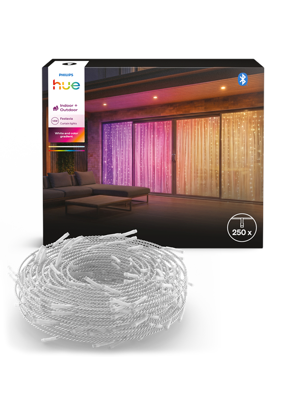 Philips Hue Festavia LED Lichtgordijn, 1.35 x 2m, aanpasbaar wit en gekleurd licht, voor binnen en buiten , slimme verlichting