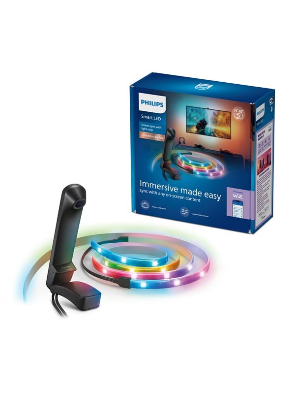 Philips Smart Lighting - Screen Sync kit - RGBIC LED-strip - Voor 75"-85" tv's - Gekleurd en instelbaar wit licht - Dimbaar - Automatische kalibratie - Entertainment starterkit - Werkt met de WiZ app - Wifi