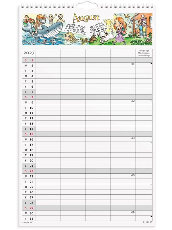 Mayland Familiekalender Otto Dickmeiss & Lilja Scherfig 4 kol. 2027