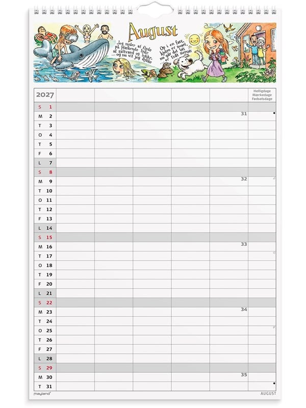 Mayland Familiekalender Otto Dickmeiss & Lilja Scherfig 5 kol. 2027