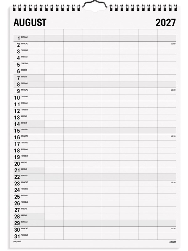 Mayland Familiekalender Black and white 7 kol. 2027