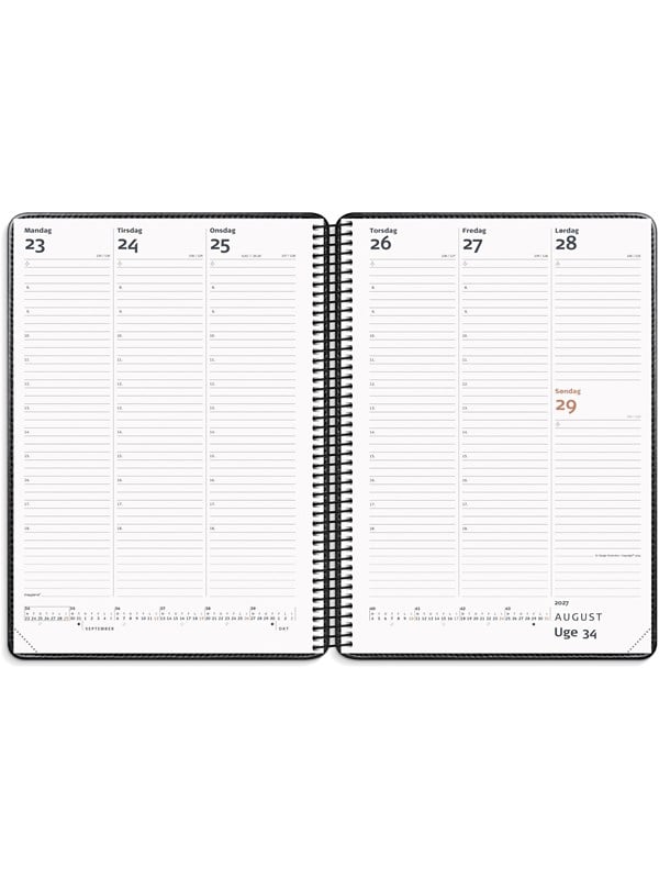 Mayland Diplomat ugekalender m/spiral sort kunstskind 2027