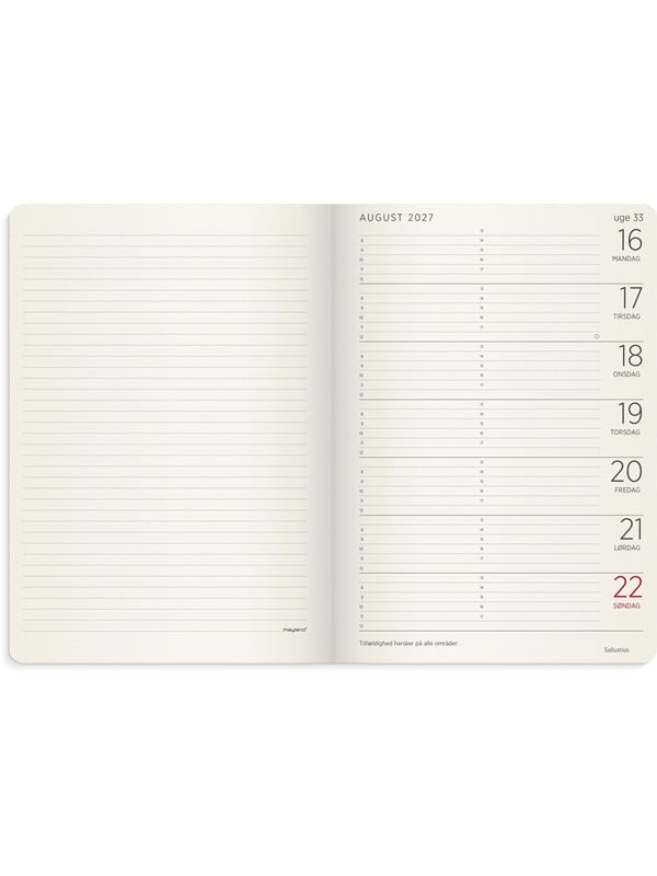 Mayland A5 Forma Deluxe ugekalender tværf. grøn kunstskind 2027