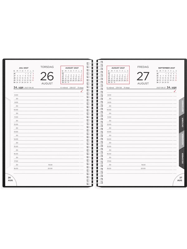Mayland Dagkalender sort PP-plast 2027