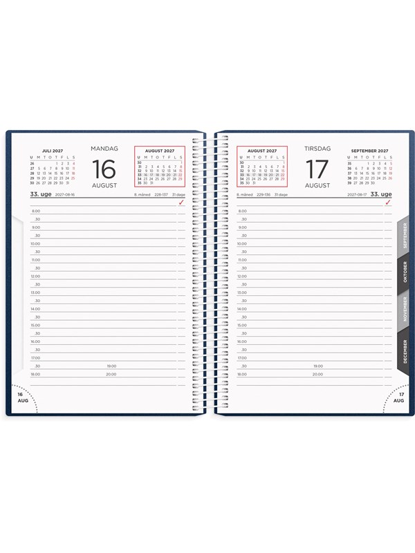 Mayland Dagkalender blå PP-plast 2027