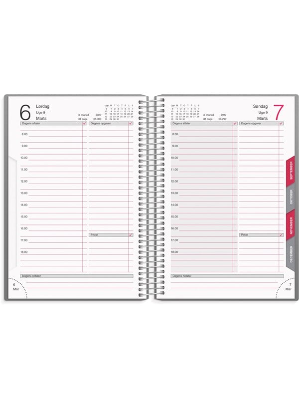 Mayland Dagkalender mørkegrå PP-plast 2027