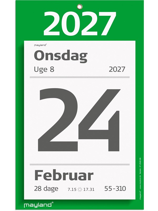 Mayland Kæmpeafrivningskalender m/bagsidetekst 2027