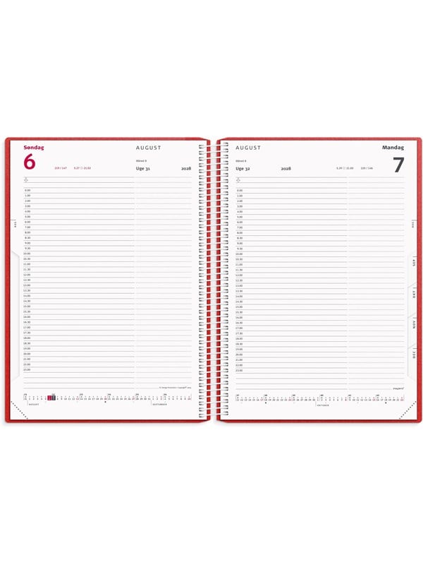Mayland Timekalender rød PP-plast 2028