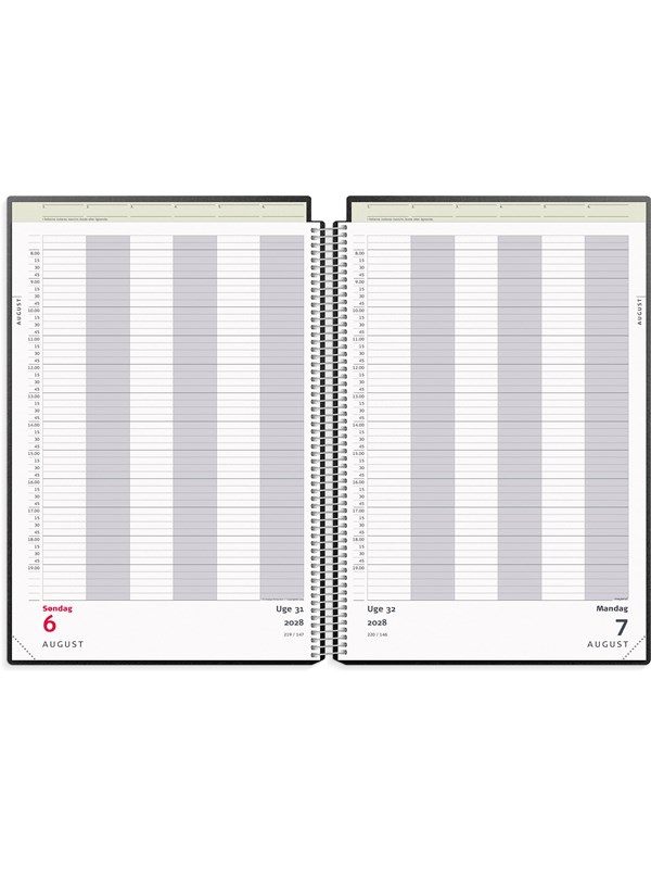 Mayland Aftalekalender A4 dag sort PP-plast 2028