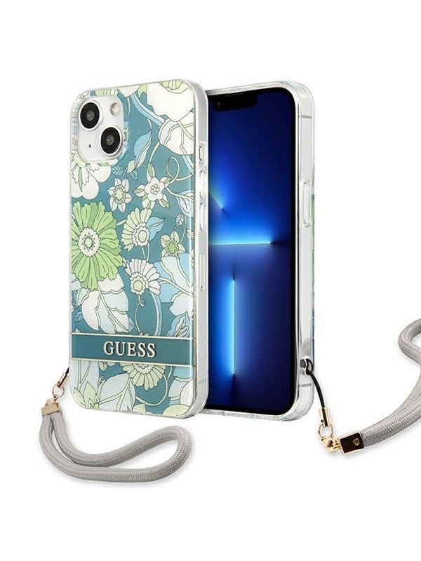 GUESS GUHCP13SHFLSN iPhone 13 mini 5.4" green/green hardcase Flower Strap