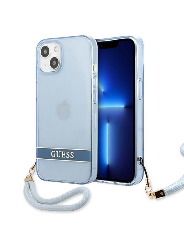 GUESS GUHCP13SHTSGSB iPhone 13 mini 5.4 "blue / blue hardcase Translucent Stap