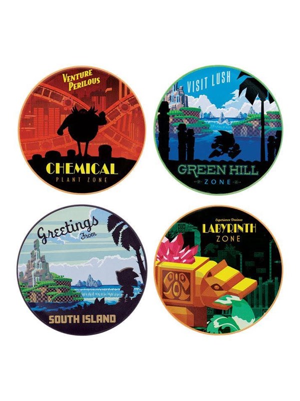 FaNaTtik - Sonic The Hedgehog - Set of 4 Location Coasters - Kustvaarder
