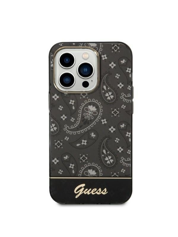 GUESS Bandana Paisley iPhone 14 Pro 6.1" Case - Black