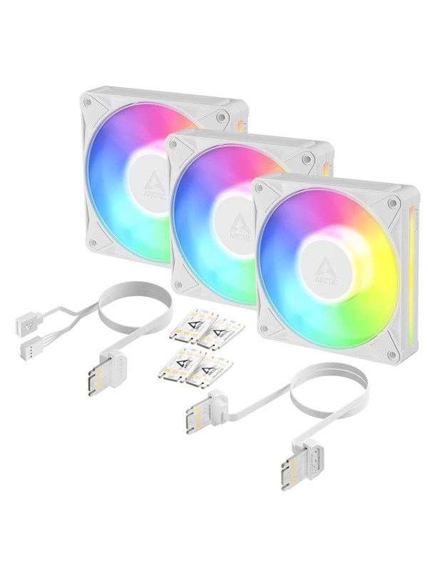 Arctic BioniX P12 A-RGB - 3pack - Case ventilator - 120mm - Wit met RGB-licht