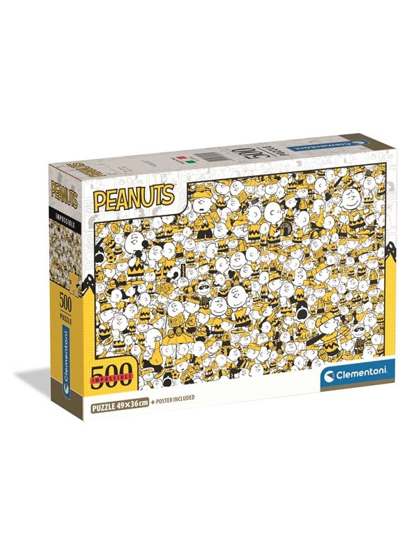 Clementoni Legpuzzel Peanuts - Puzzel 500 Stukjes - Impossible Collection - Compact Box - Puzzels en Legpuzzels voor Volwassenen