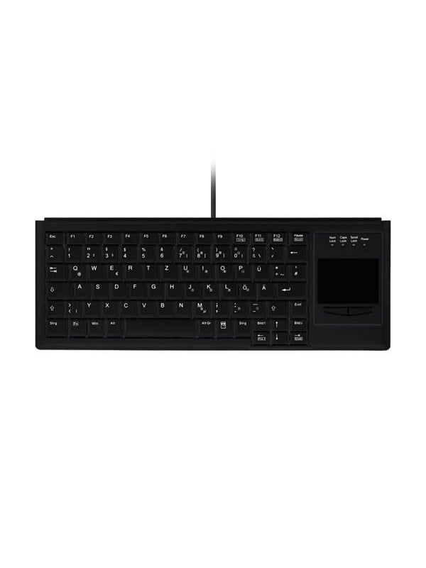 Cherry Contour Active Key Industrial AK-4400-GU - keyboard - low profile compact - with trackpad - QWERTY - Pan Nordic - black Input Device - Toetsenbord - Noords - Zwart