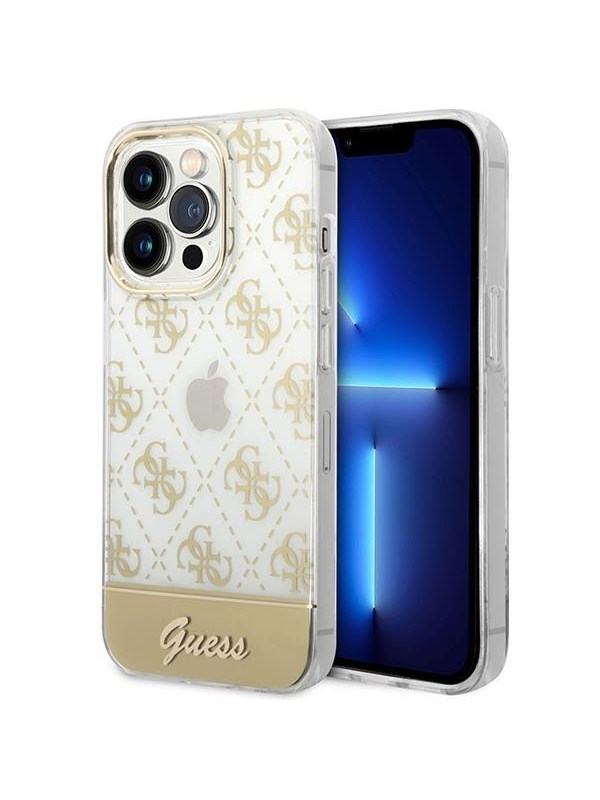 Guess TPU Smartphonehoesje voor Apple iPhone 14 Pro Max - Goud, Bescherming van Telefoon, Back Cover.