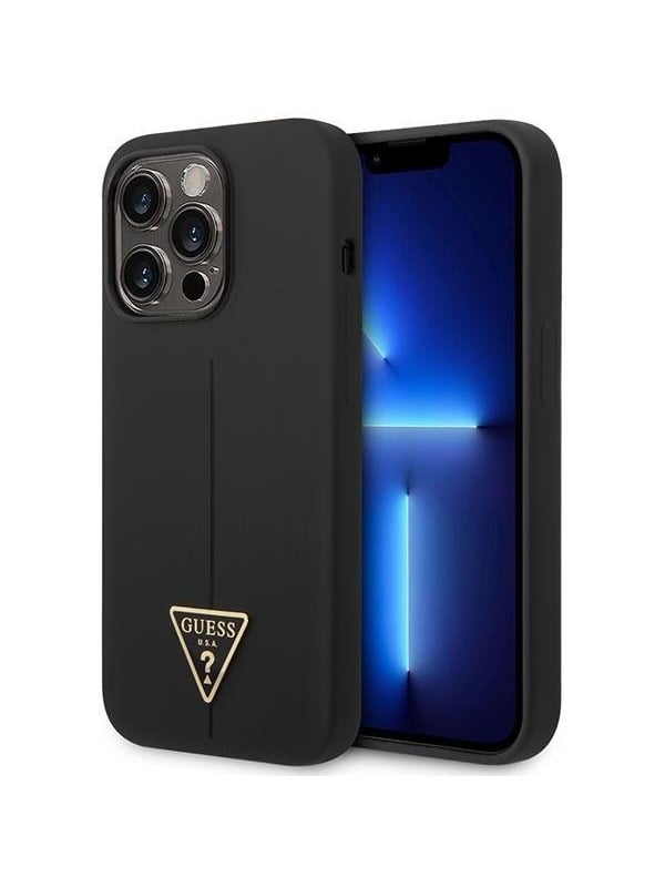 GUESS GUHCP14XSLTGK iPhone 14 Pro Max 6.7" black/black hardcase Silicone Triangle