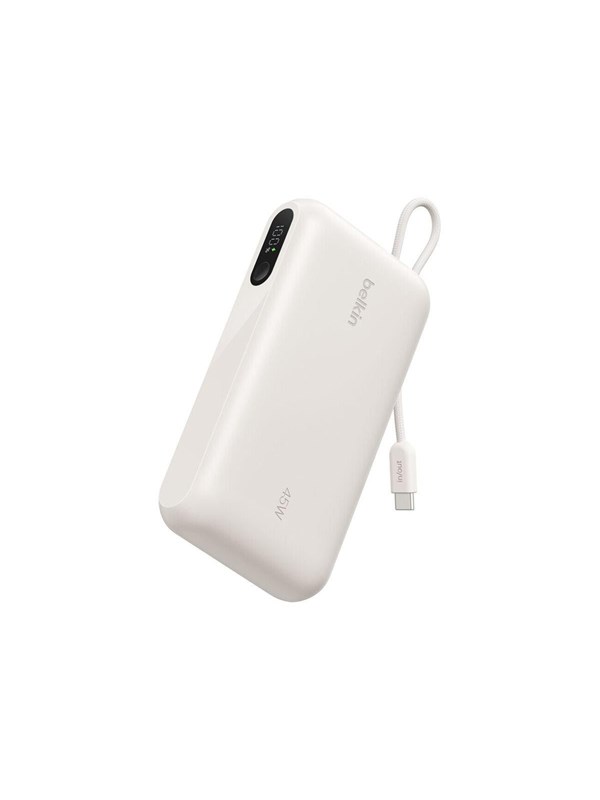Belkin UltraCharge Powerbank 20.000 mAh – 45 W USB-C – Geïntegreerde USB-C-kabel en Digitaal Display – Zandkleur