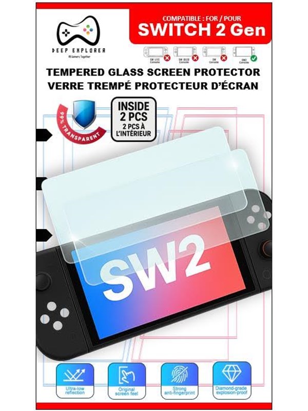 Deep Explorer Tempered Glass Screen Protector - Screenprotector - Nintendo Switch 2