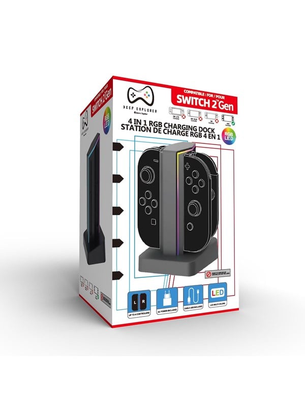 Deep Explorer 4-in-1 Joy-Con 2-laadstation - Oplader - Nintendo Switch 2