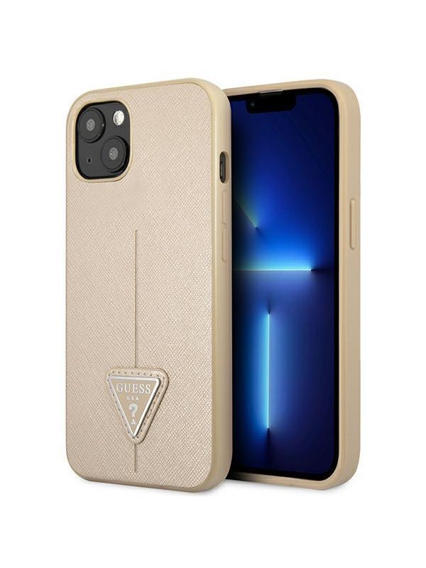 GUESS GUHCP14MPSATLE iPhone 14 Plus 6.7" beige/beige hardcase SaffianoTriangle Logo