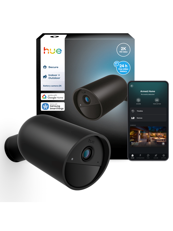 Hue Secure beveiligingscamera met batterij - zwart
