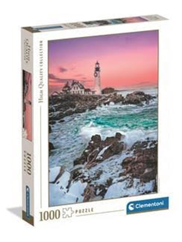 Clementoni Legpuzzel First Snow at Portland Head - Puzzel 1000 Stukjes Vuurtoren - High Quality Collection - Puzzels en Legpuzzels voor Volwassenen