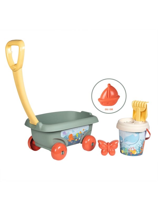 Smoby - Smoby Green - Strandkarretje met emmer en accessoires - Vanaf 18m.