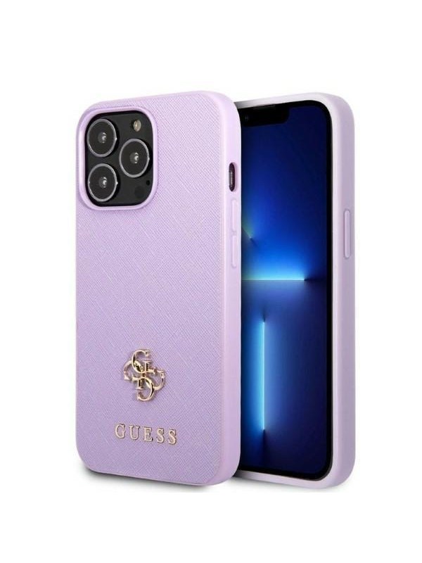 GUESS GUHCP13LPS4MU iPhone 13 Pro / 13 6.1" purple/purple hardcase Saffiano 4G Small Metal Logo