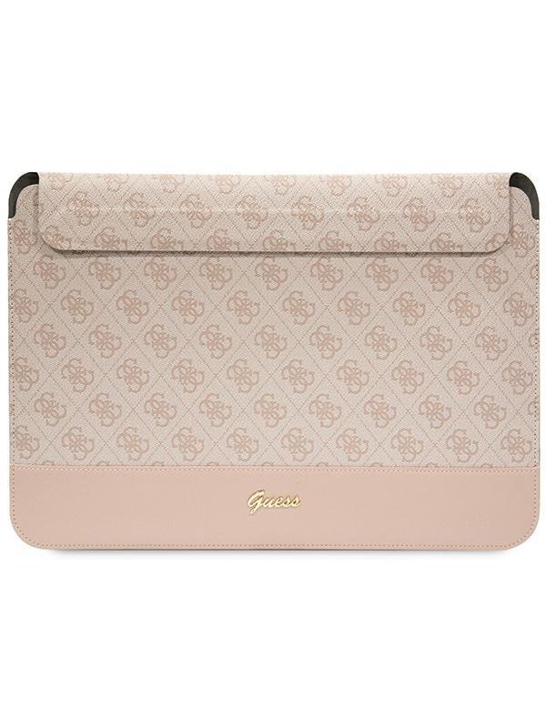 GUESS 4G Stripe Metal Logo case for a 14" laptop - pink