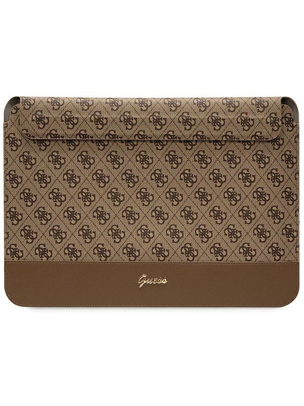 GUESS 4G Stripe Metal Logo case for a 14" laptop - brown