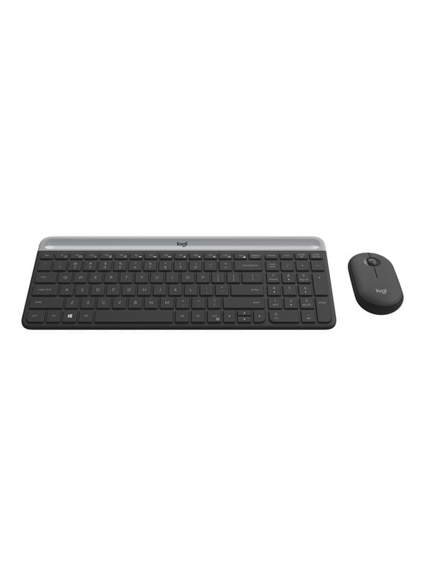 Logitech Slim Wireless Combo MK470 - Keyboard and mouse set - Spaans - Grijs