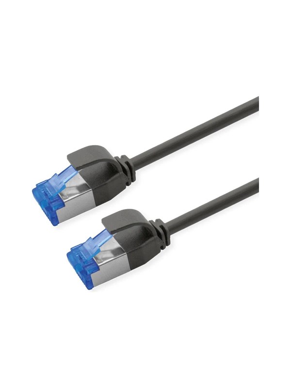 ROLINE Patchkabel Kat.6A (Class EA) S/FTP (PiMF) , LSOH, PoE, zwart, 1 m