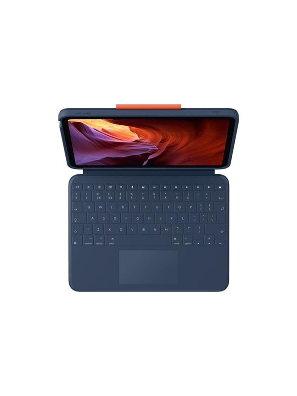 Logitech Rugged Combo 4 Touch - keyboard and folio case - with trackpad - QWERTY - UK - classic blue Input Device - Keyboard and folio case - Engels (VK) - Blauw
