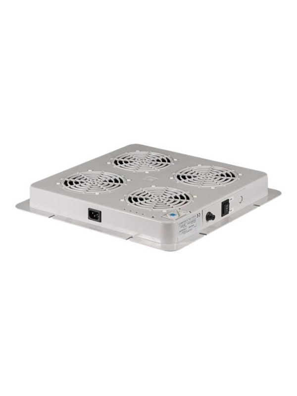 4-voudige Ventilator voor bovenkant van PRO Patchkasten - 380 x 380 mm - Zwart