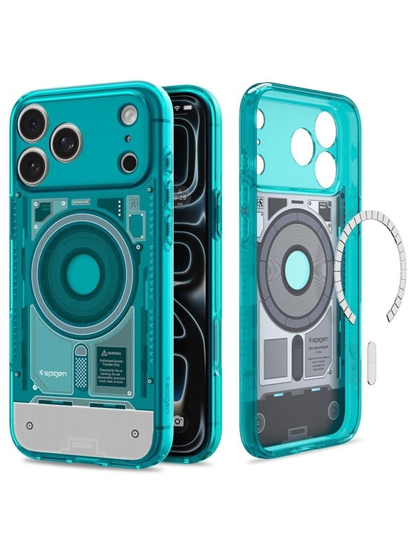 Spigen Hoesje Geschikt voor Apple iPhone 18 Pro / 17 Pro - Ultra Hybrid MagFit Case - Compatibel met MagSafe / Qi2 - Back Cover Bondi Blauw