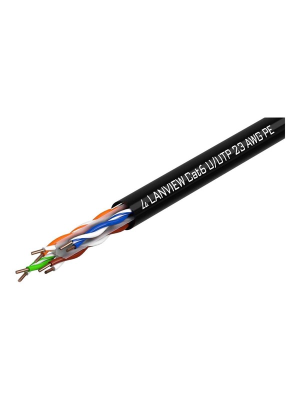 Lanview LVN122151 netwerkkabel Zwart 305 m Cat6 U/UTP (UTP) Rond