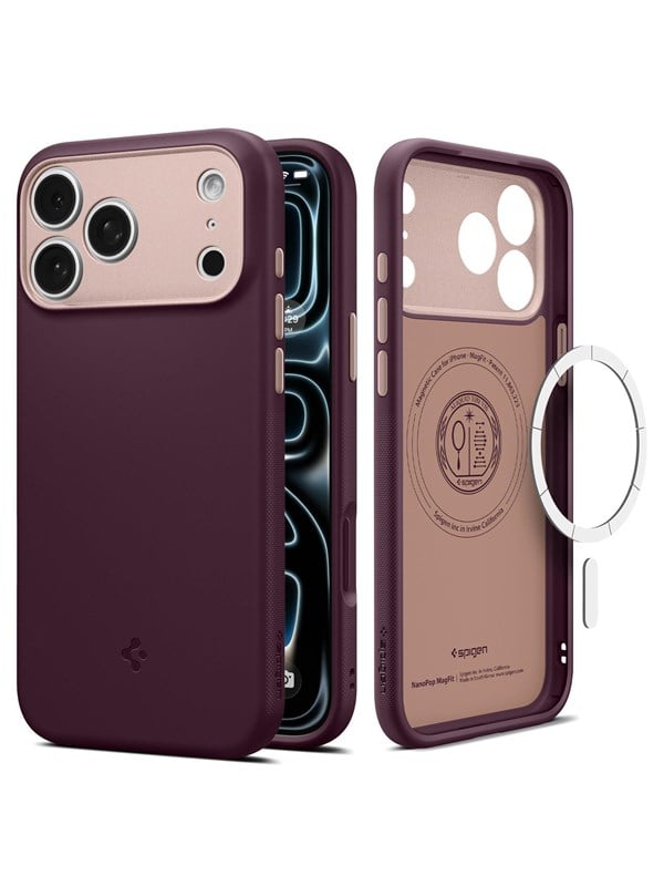Spigen Nano Pop MagFit Hoesje Geschikt voor Apple iPhone 18 Pro Max / 17 Pro Max - Back Cover Compatibel met MagSafe / Qi2 - Burgundy