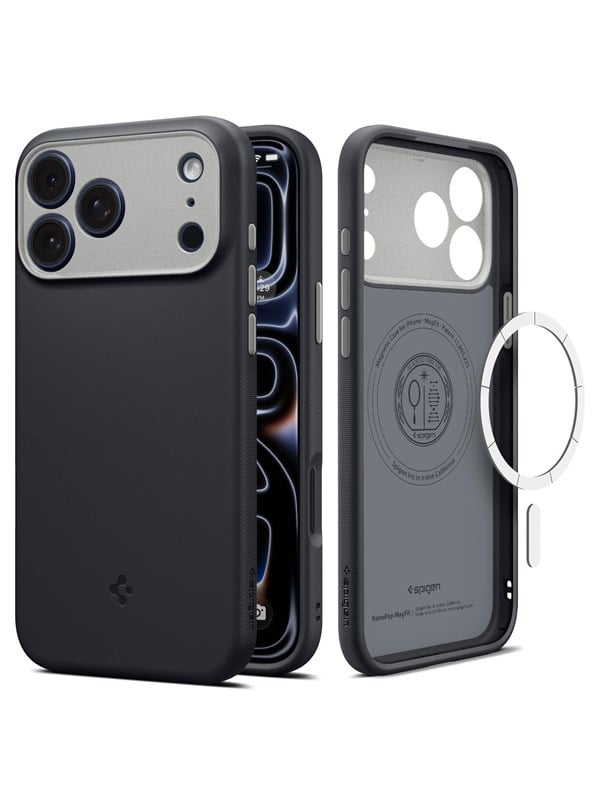 Spigen Nano Pop MagFit Hoesje Geschikt voor Apple iPhone 18 Pro Max / 17 Pro Max - Back Cover Compatibel met MagSafe / Qi2 - Zwart