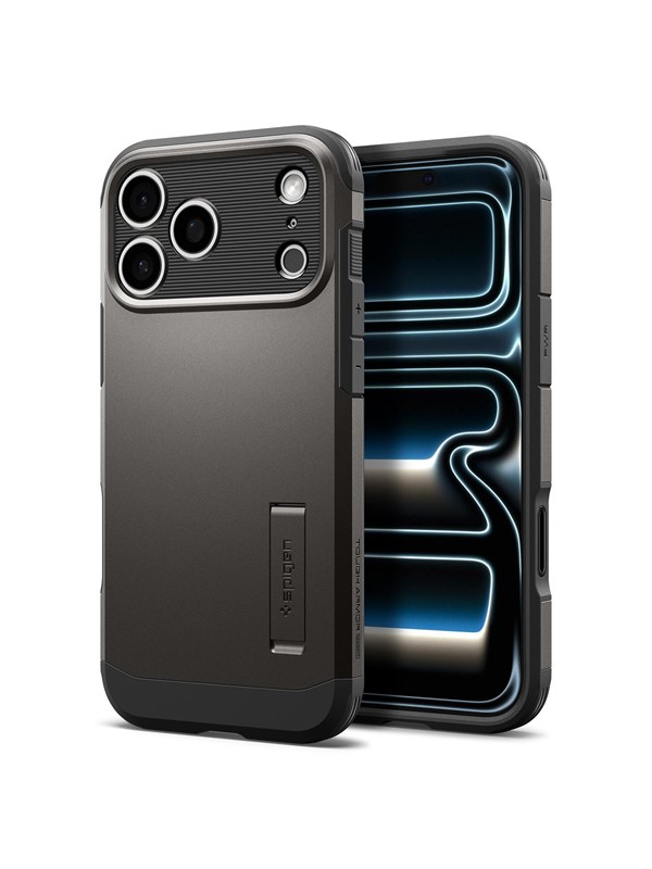 Spigen Tough Armor T MagFit - Hoesje Geschikt voor Apple iPhone 18 Pro / 17 Pro - Compatibel met MagSafe / Qi2 - Back Cover met Standaard - Gunmetal