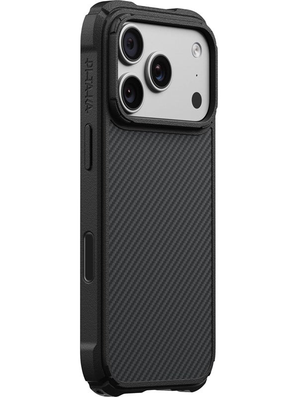 PITAKA Twill Cairn Case voor iPhone 18/17 Pro – Aramid Fiber MagSafe Hoesje – Black Grey