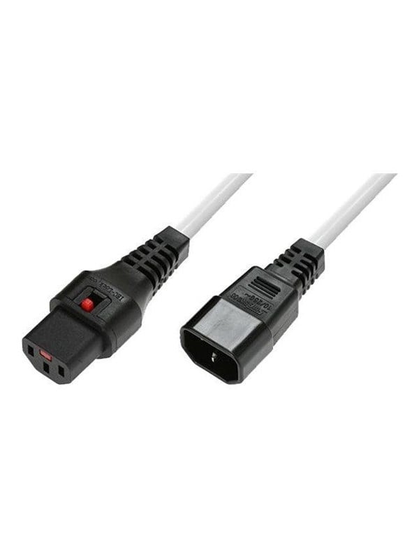 Microconnect MC-C13C14LOCK-1.5MW electriciteitssnoer Wit 1,5 m C13 stekker C14 stekker