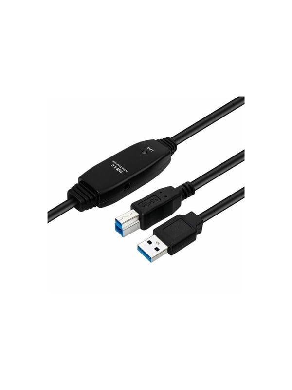 Microconnect USB3.0AB10B USB-kabel USB 3.2 Gen 1 (3.1 Gen 1) 10 m USB A USB B Zwart