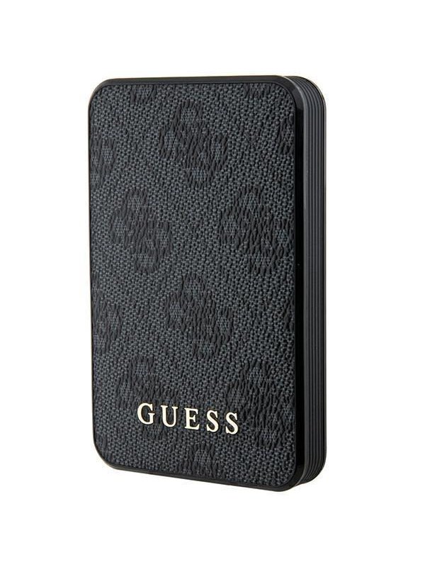 GUESS Powerbank 15W GUPB5LP4GEGK 5000mAh black/black 4G Leather Metal Logo - 5000 mAh
