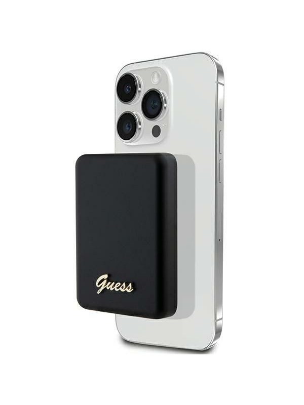 GUESS MagSafe Metal Script Logo induction power bank 5W 3000mAh - black - 3000 mAh