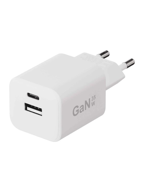 X2O 35W Dual Home Charger Set USB-C/A w. 1.2m cable GaN - White