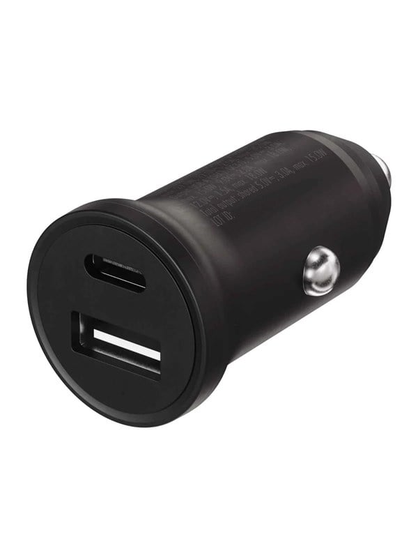 X2O 30W Dual Car Charger USB-C/A - Black